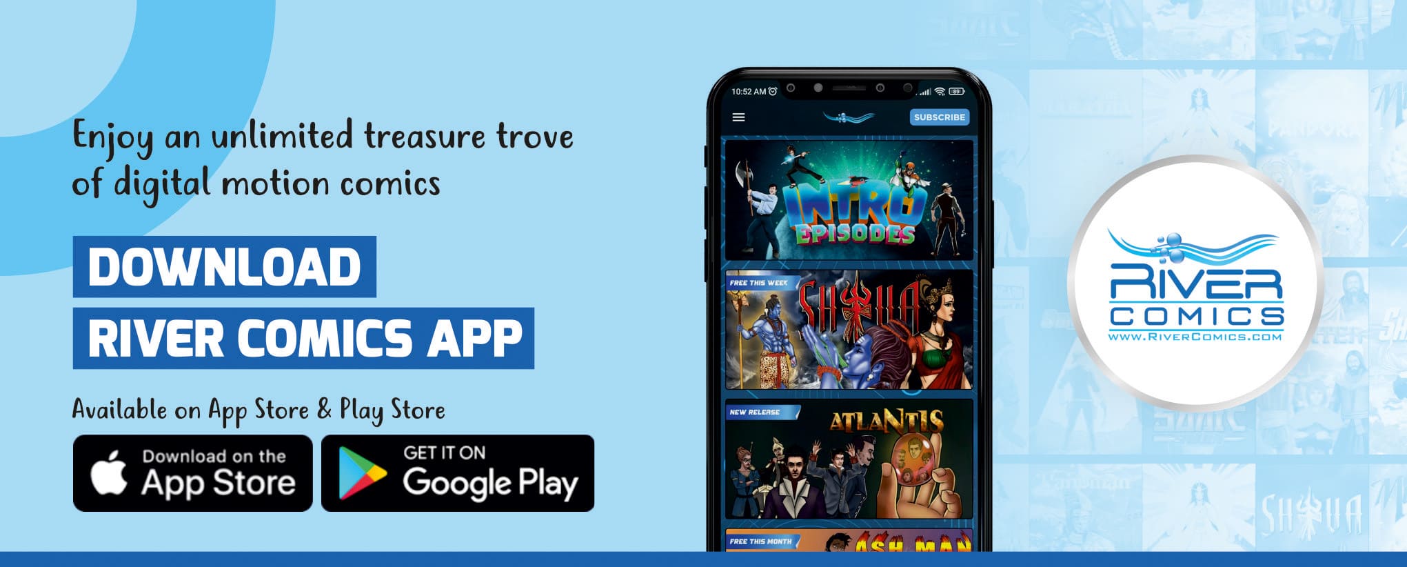 RiverComics on Android and iOS